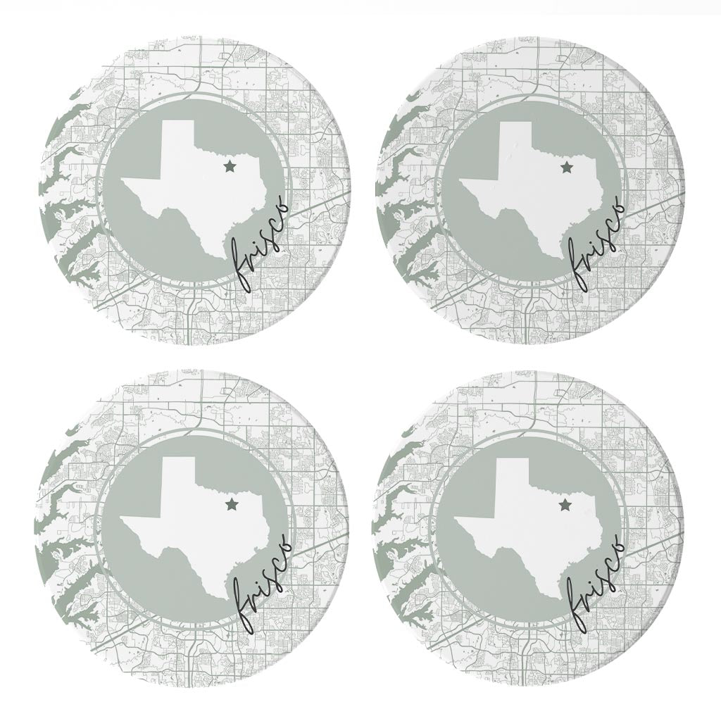 Vintage Groove State Star Map Texas Frisco