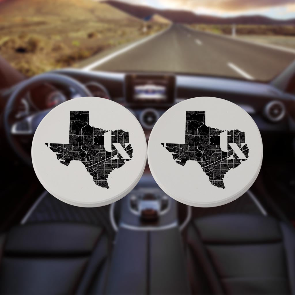 Black and White Abbreviated State Map White Texas