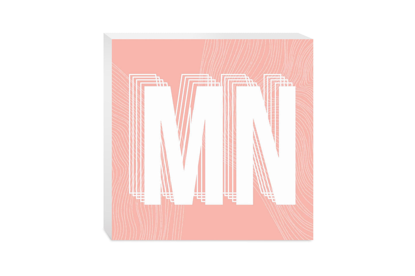 Boho Color Abbreviated On Pink Minnesota | Wood Block | Eaches | Min 2