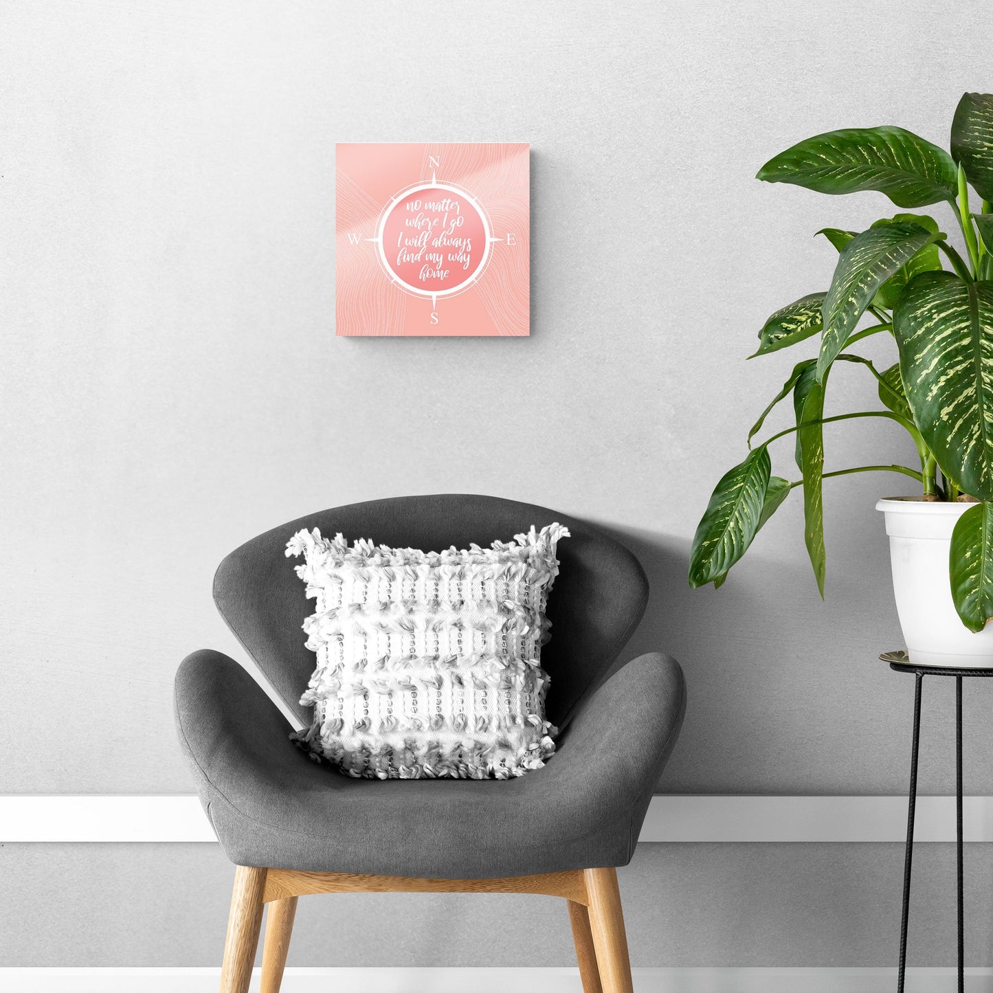 Boho Color Compass On Pink Quote | Hi-Def Glass Art | Eaches | Min 1