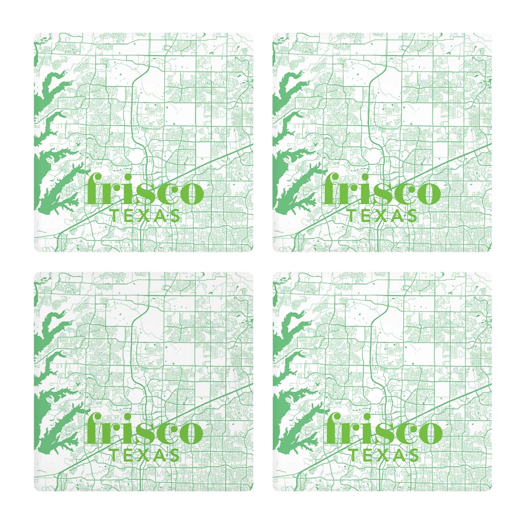 Bright Modern Green Map Texas Frisco