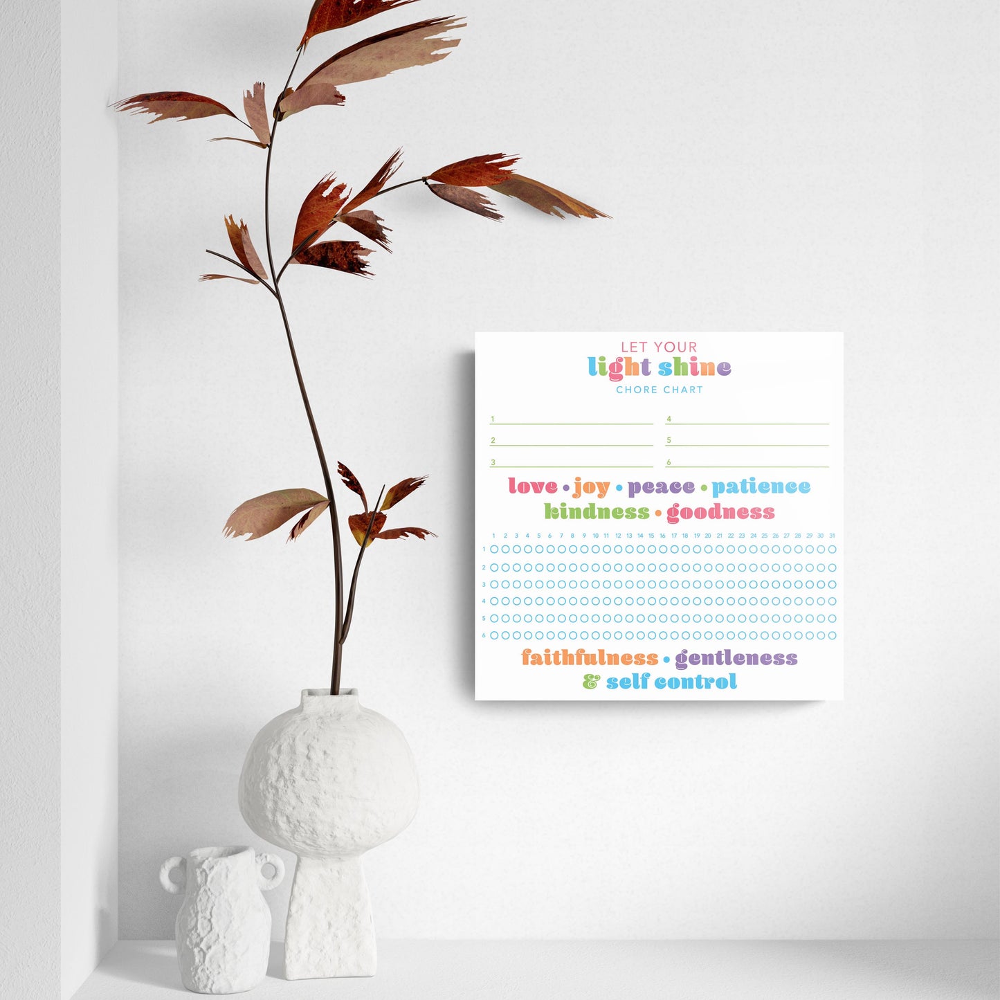 Childrens Fruits Of The Spirit Habit Tracker | Hi-Def Glass Art | Eaches | Min 2
