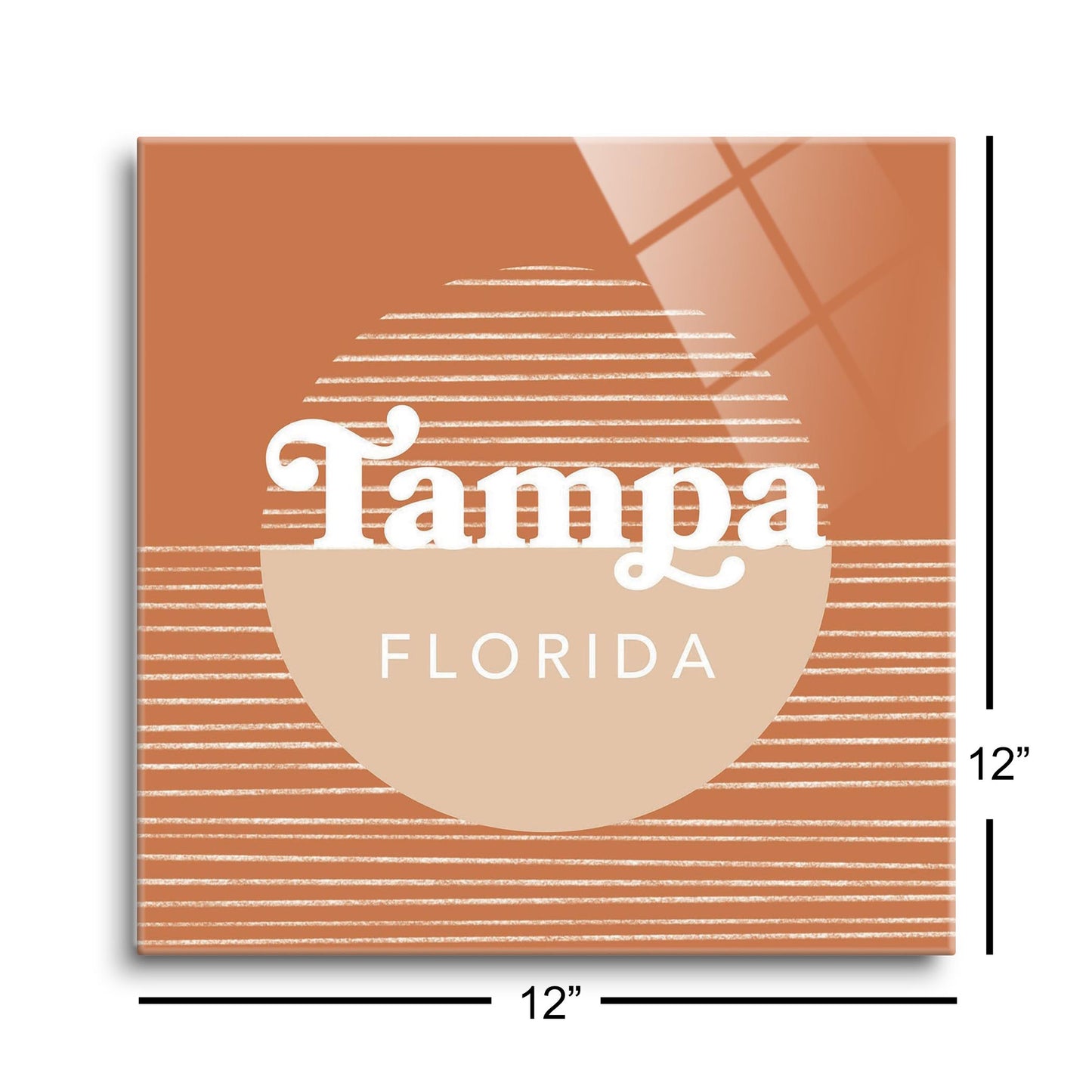 Vintage Groove Half Circle Lines Florida Tampa | Hi-Def Glass Art | Eaches | Min 1