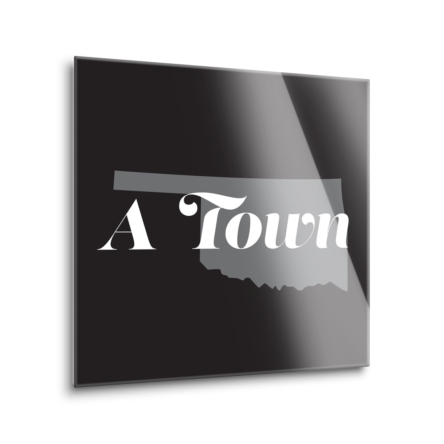 Minimalistic B&W Ardmore Ok A Town Black | Hi-Def Glass Art | Eaches | Min 2