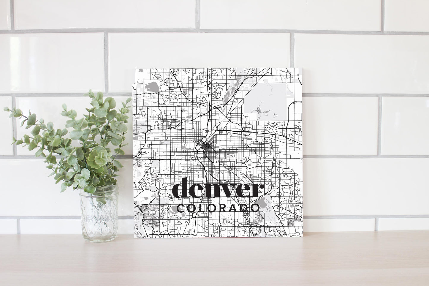 Black And White White Map Colorado Denver | Wood Sign | Eaches | Min 2