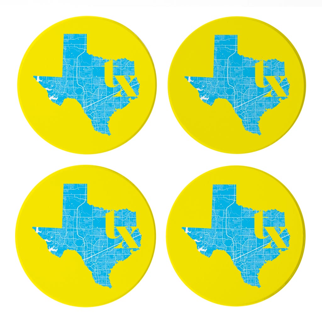 Bright Modern Abbreviated State Yellow Texas