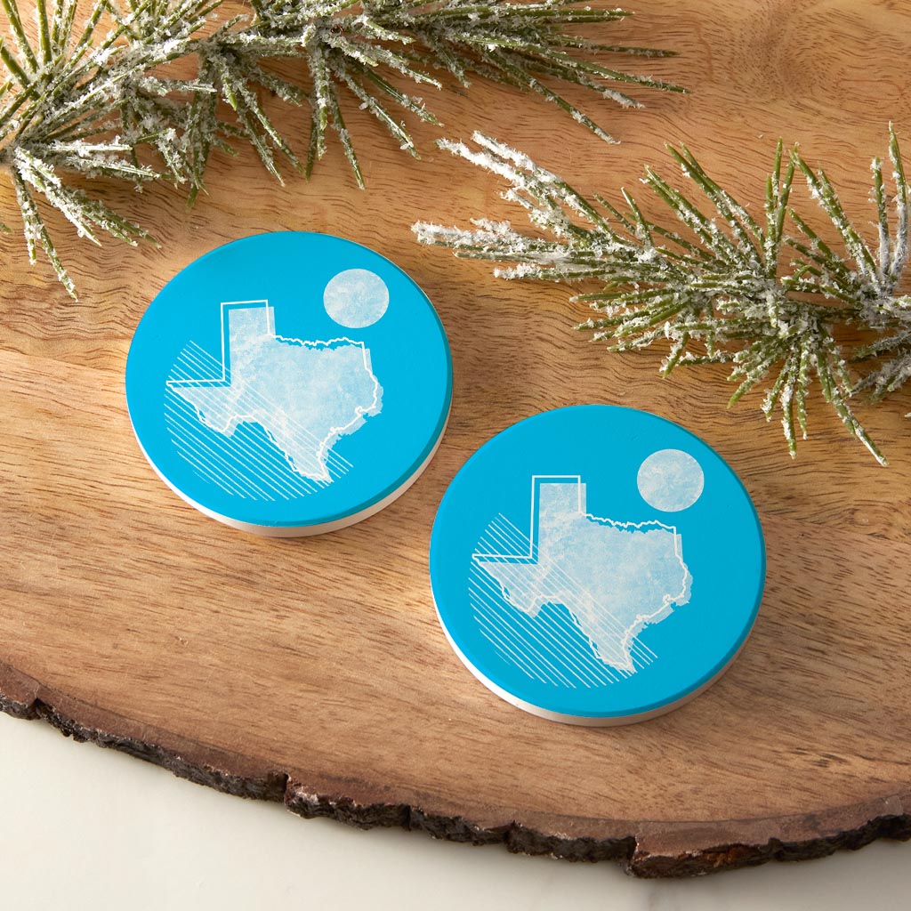 Bright Modern Geometric on Blue Texas