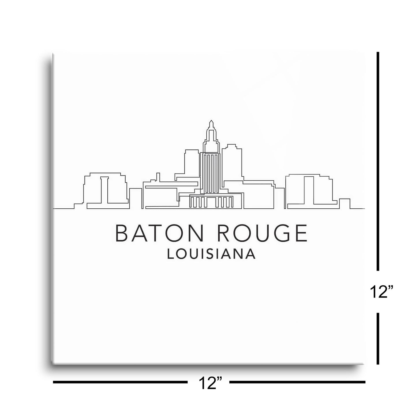 Minimalistic Baton Rouge Skyline | Hi-Def Glass Art | Eaches | Min 1