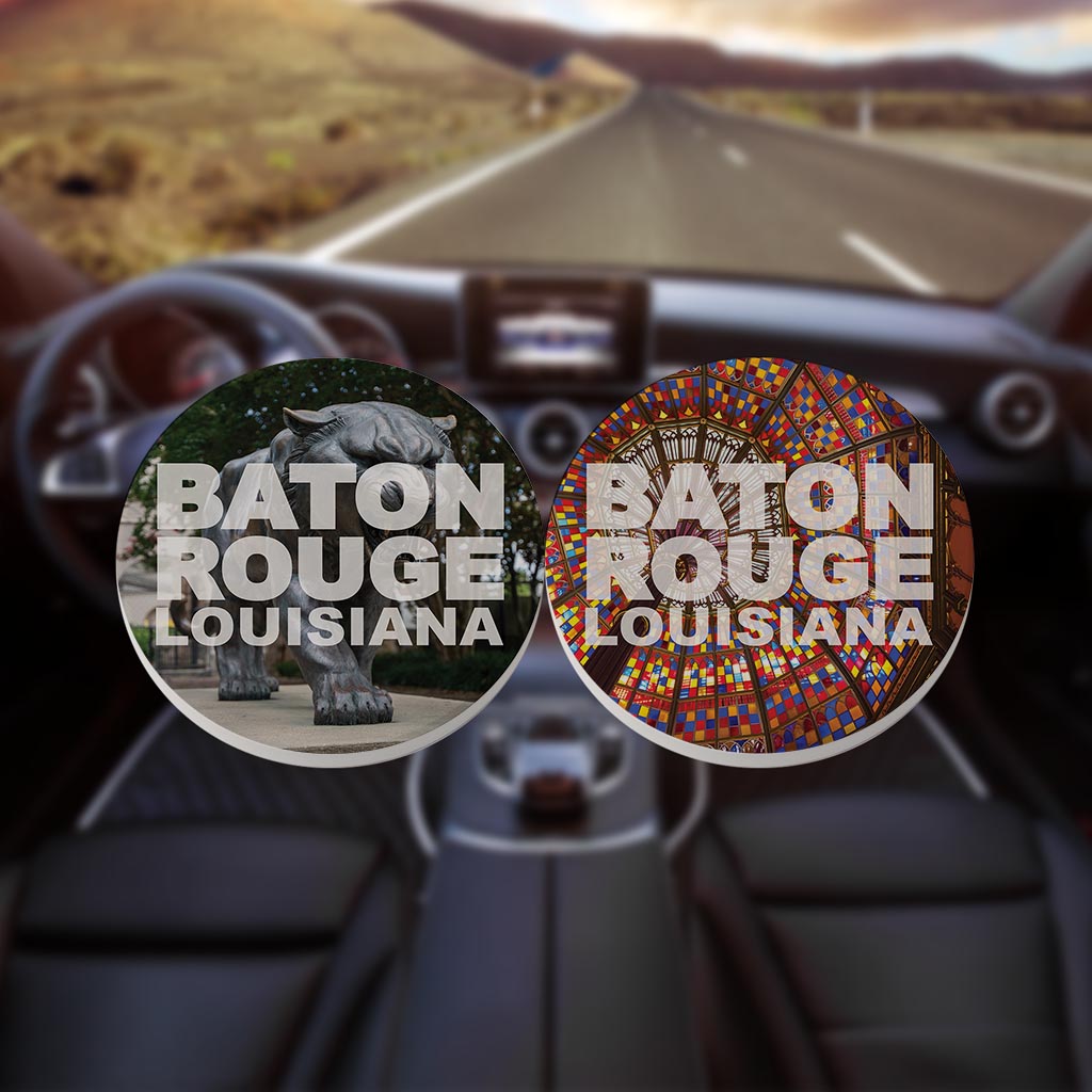 Baton Rouge Louisiana Photo Set | Absorbent Car Coasters | Set of 2 | Min 4