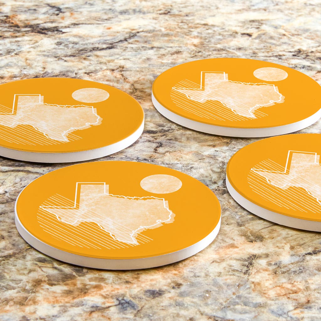 Bright Modern Geometric on Orange Texas