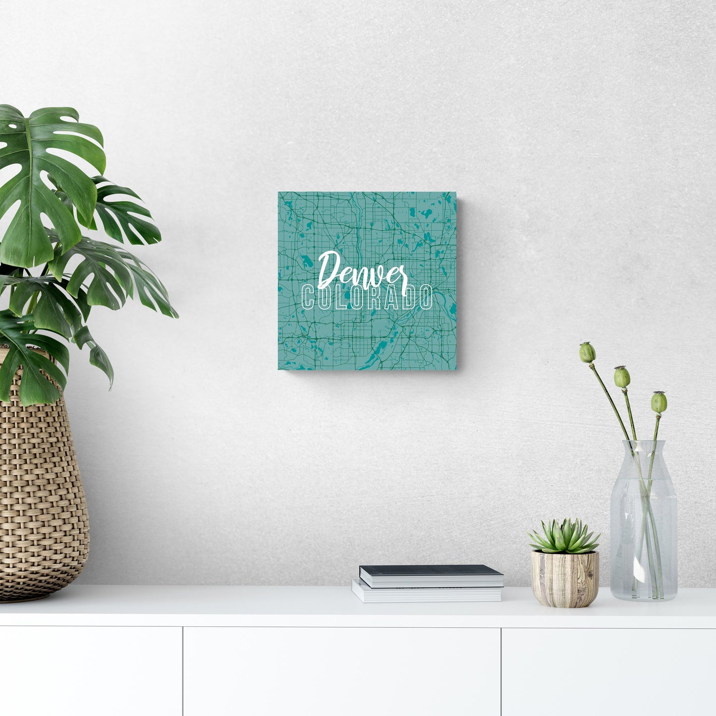 Boho Color Blue Map Colorado Denver | Wood Sign | Eaches | Min 2