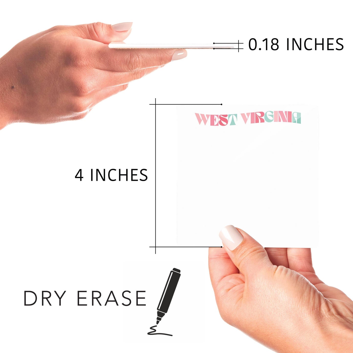 Custom Retro Wave Glass Dry Erase Desktop Notes Tile