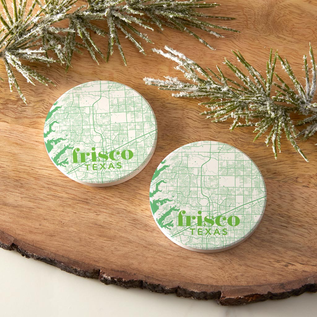 Bright Modern Green Map Texas Frisco