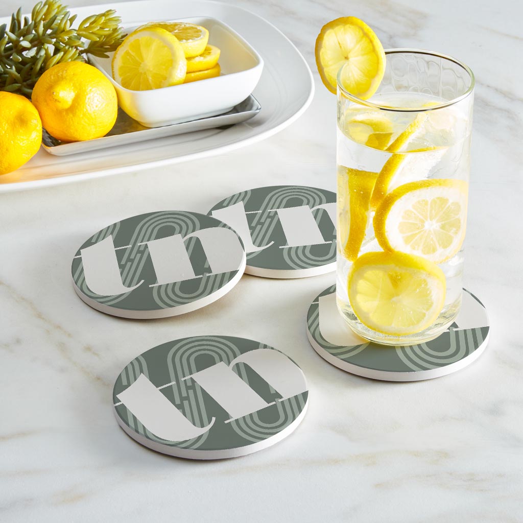 Vintage Groove Green Wave Lines Tennessee| Absorbent Coasters | Set of 4 | Min 2