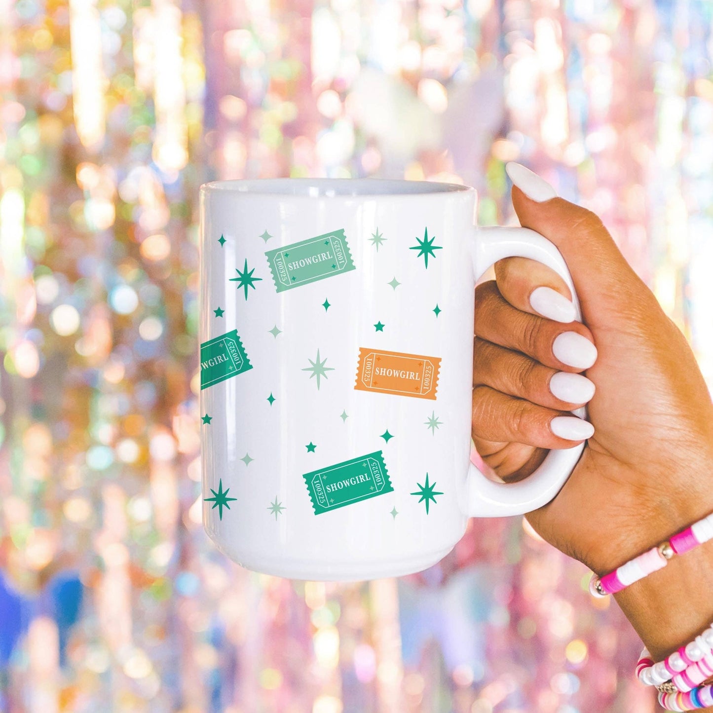 15oz Coffee Mug White-Love+Local Showgirl