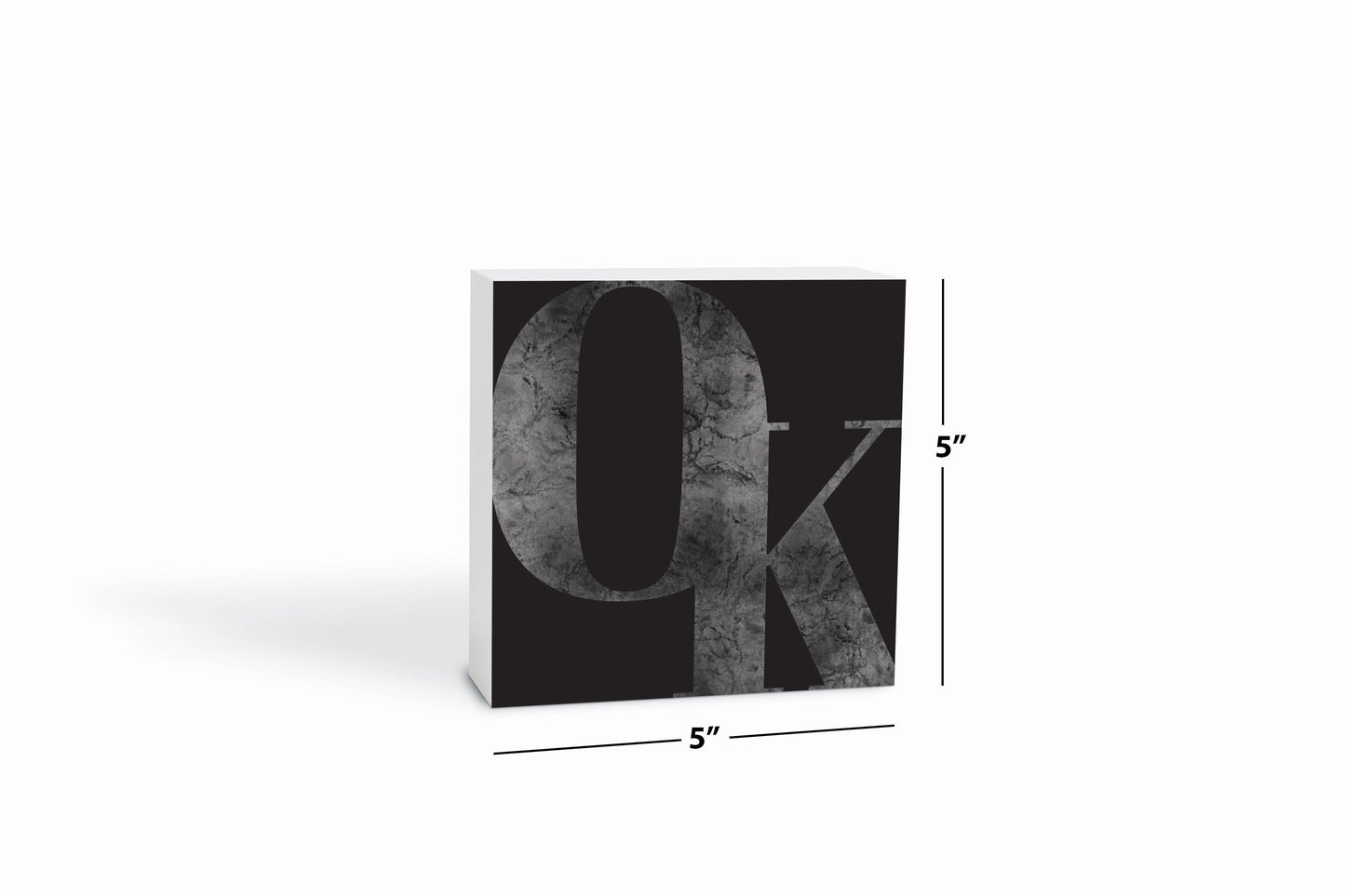 Minimalistic B&W Ardmore Ok Black Initials | Wood Block | Eaches | Min 4