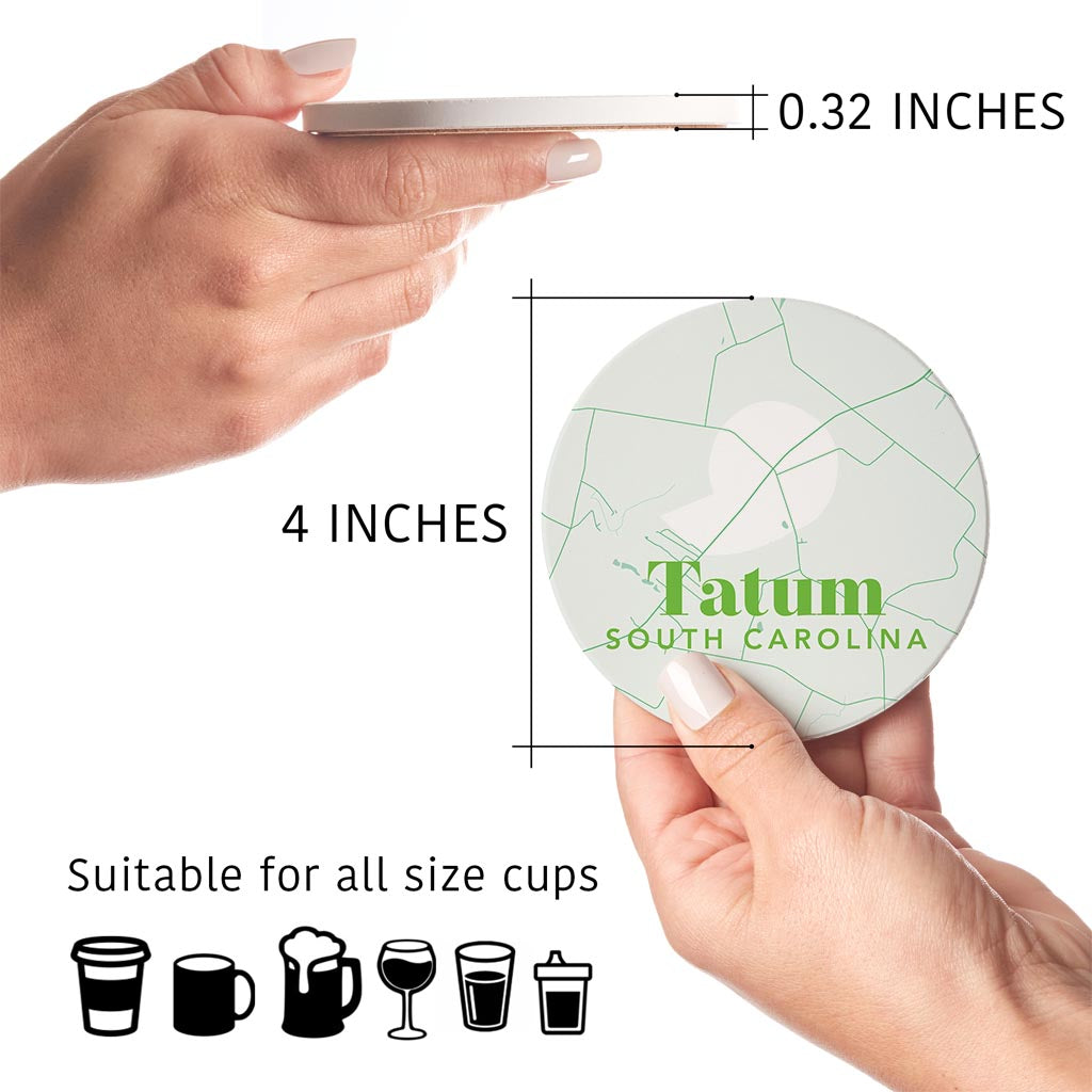 Bright Modern Green Map Tatum SC | 4x4