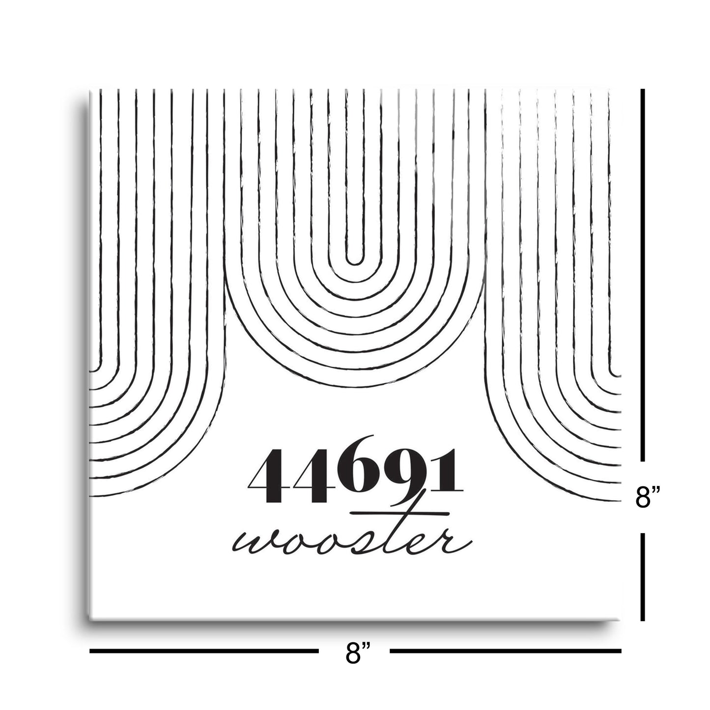 Black And White City Zip On White Ohio Wooster | Hi-Def Glass Art | Eaches | Min 2