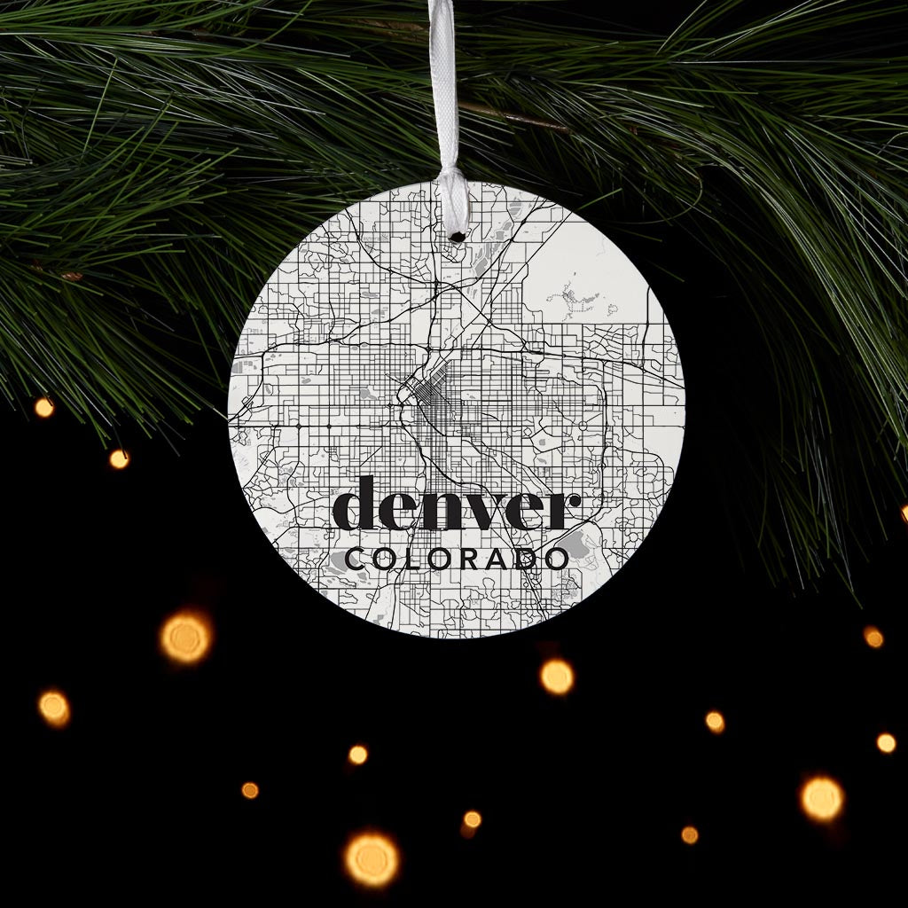 Black And White White Map Colorado Denver | Wood Ornament | Eaches | Min 6