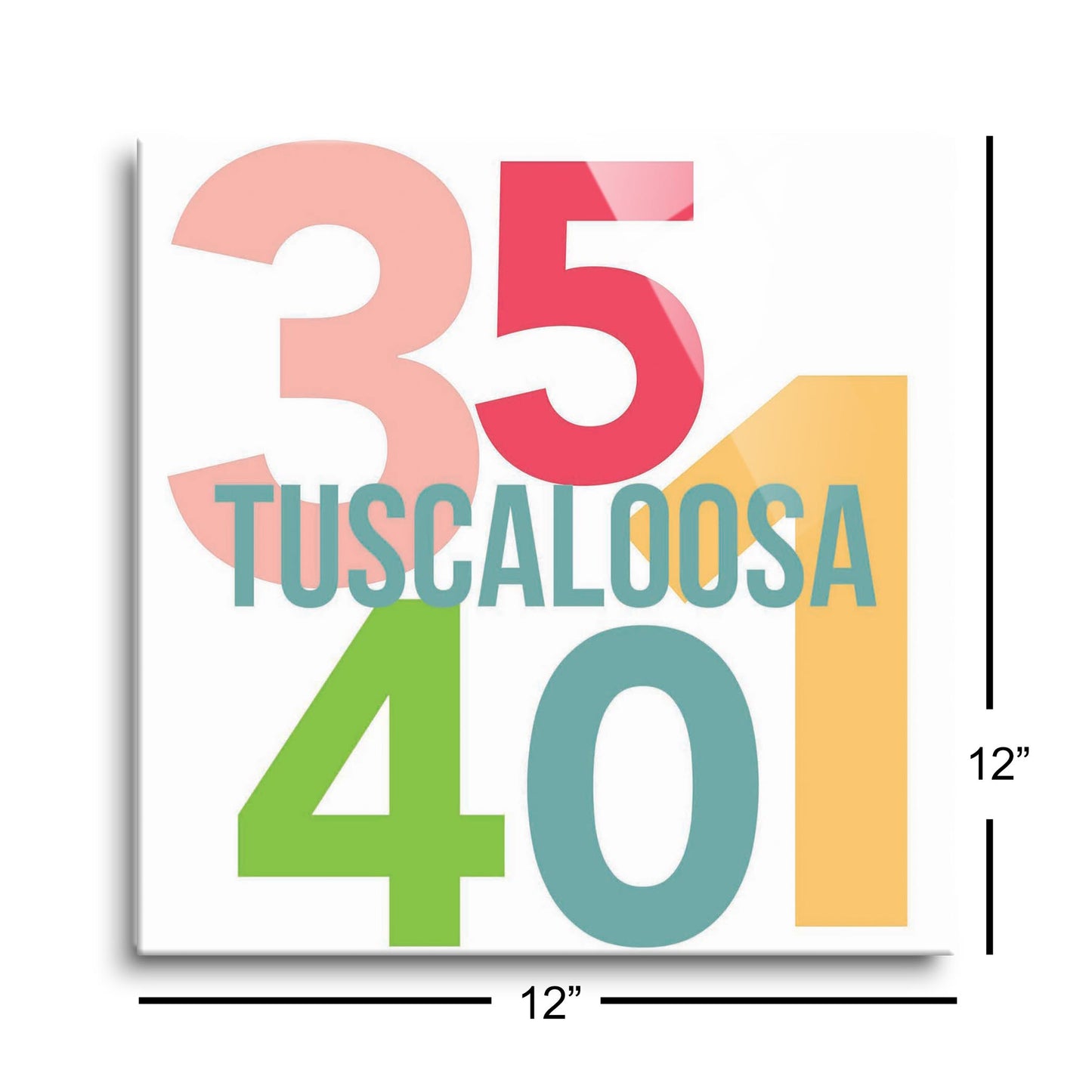 Boho Color Color Block City Zip Alabama Tuscaloosa | Hi-Def Glass Art | Eaches | Min 1