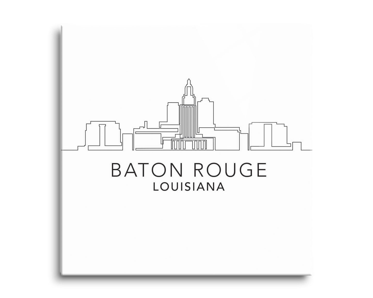 Minimalistic Baton Rouge Skyline | Hi-Def Glass Art | Eaches | Min 2