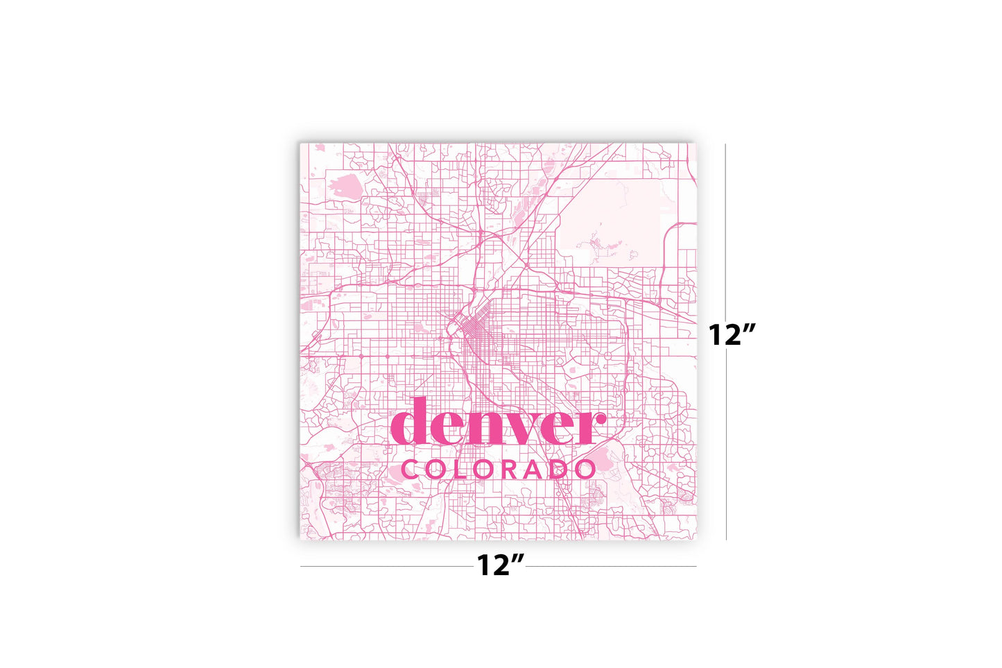 Bright Modern Pink Map Colorado Denver | Wood Sign | Eaches | Min 2