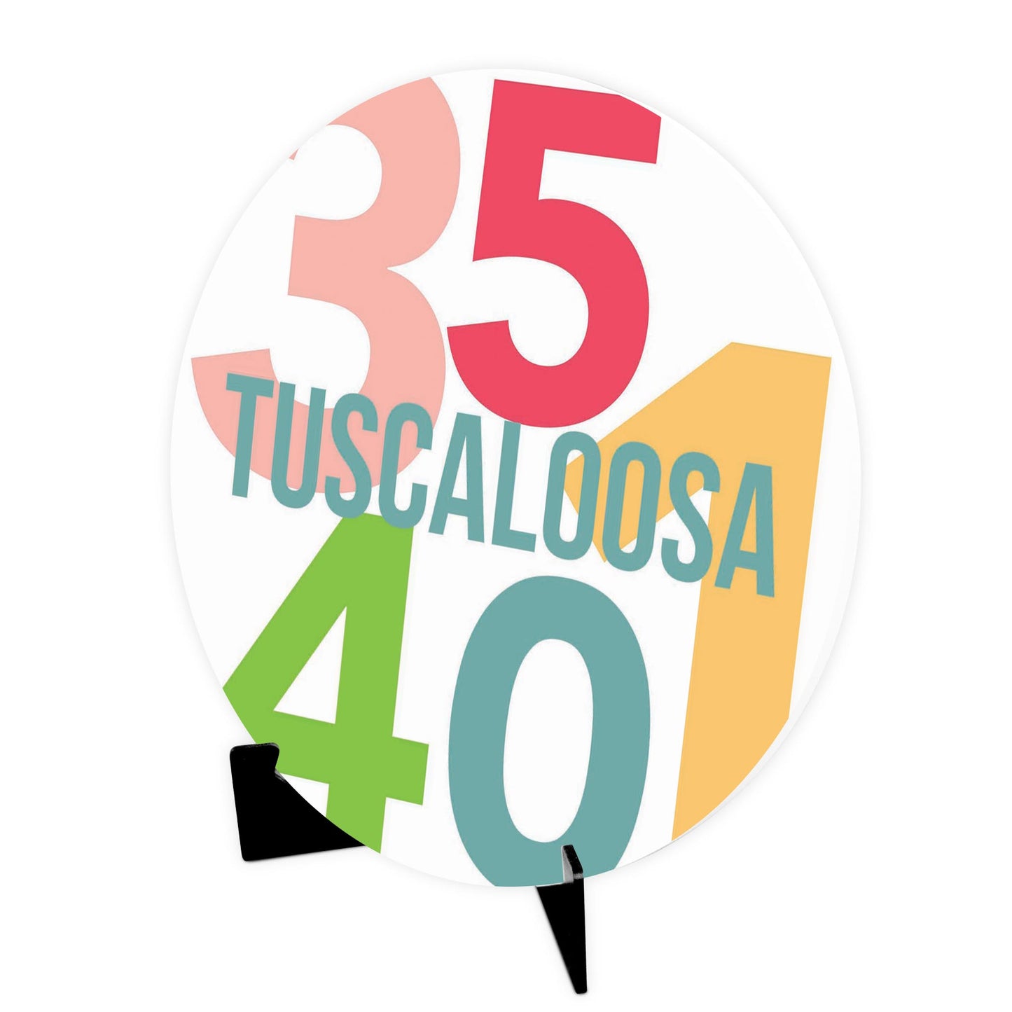 Boho Color Color Block City Zip Alabama Tuscaloosa | Wood Sign | Eaches | Min 1