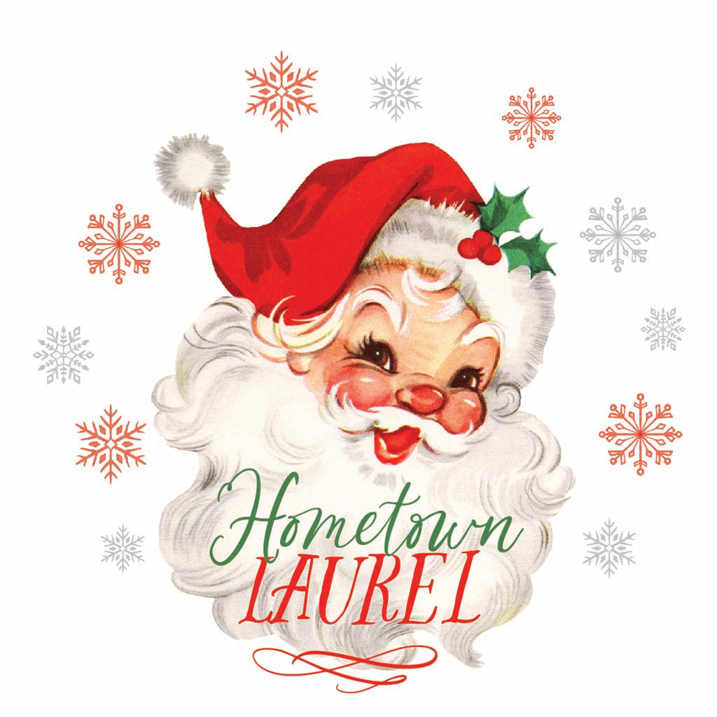 4" Round Ornament-Classic Santa Hometown Laurel -5