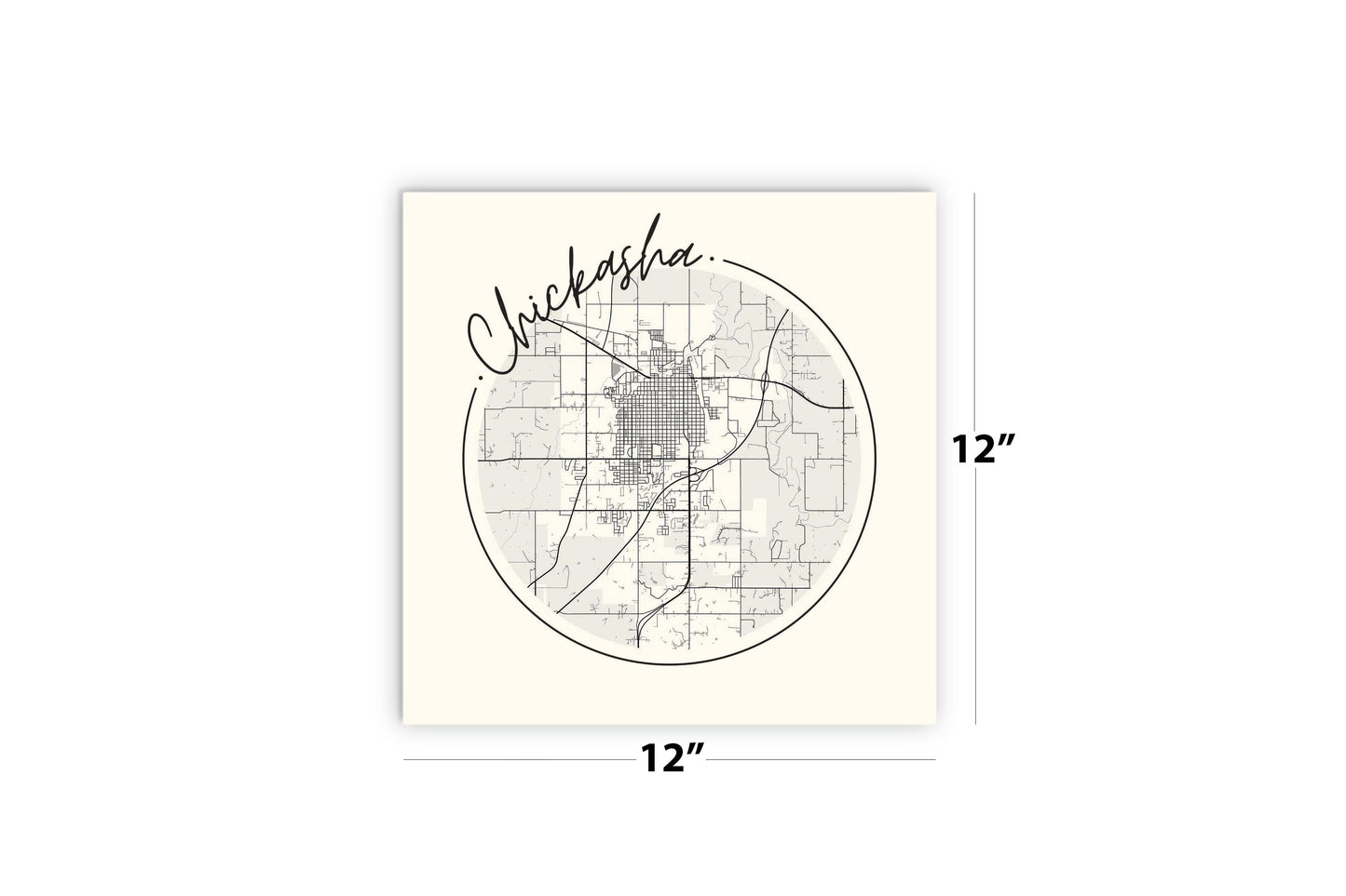 Modern Minimalist Oklahoma Chickasha Map | Wood Sign | Eaches | Min 2