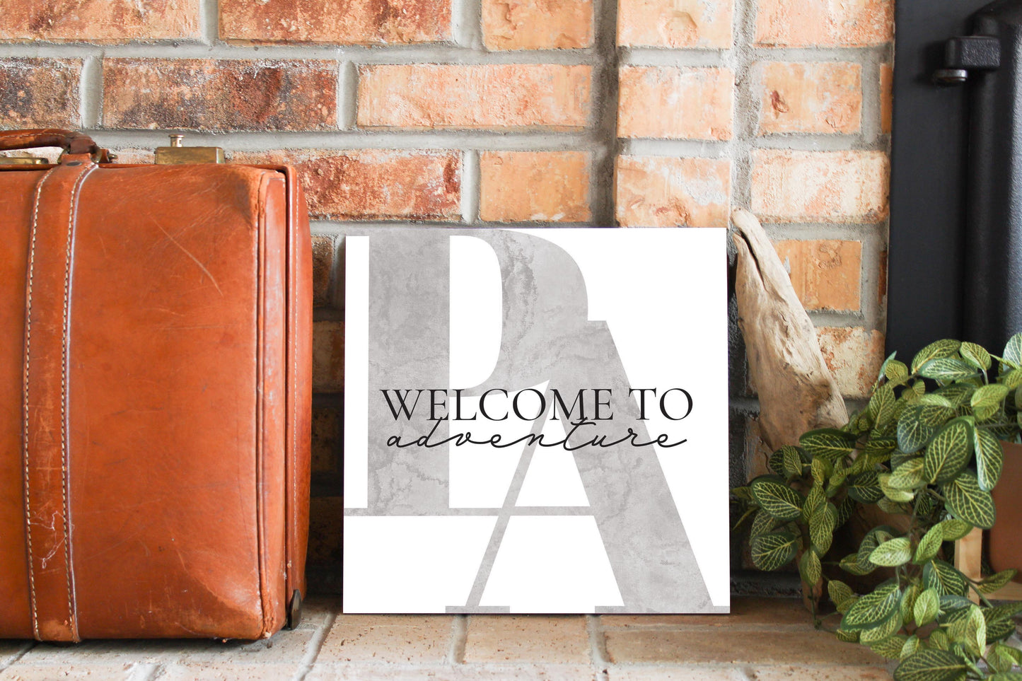 Minimalistic B&W Pennsylvania Adventure Quip | Wood Sign | Eaches | Min 2