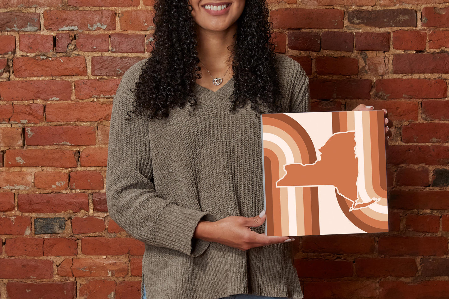 Modern Minimalistic New York Retro Thick Line | Wood Block | Eaches | Min 2