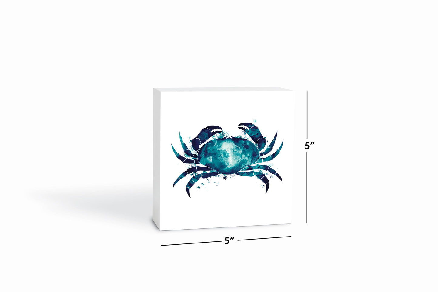 New England Water Color Crab | Wood Block | Eaches | Min 4
