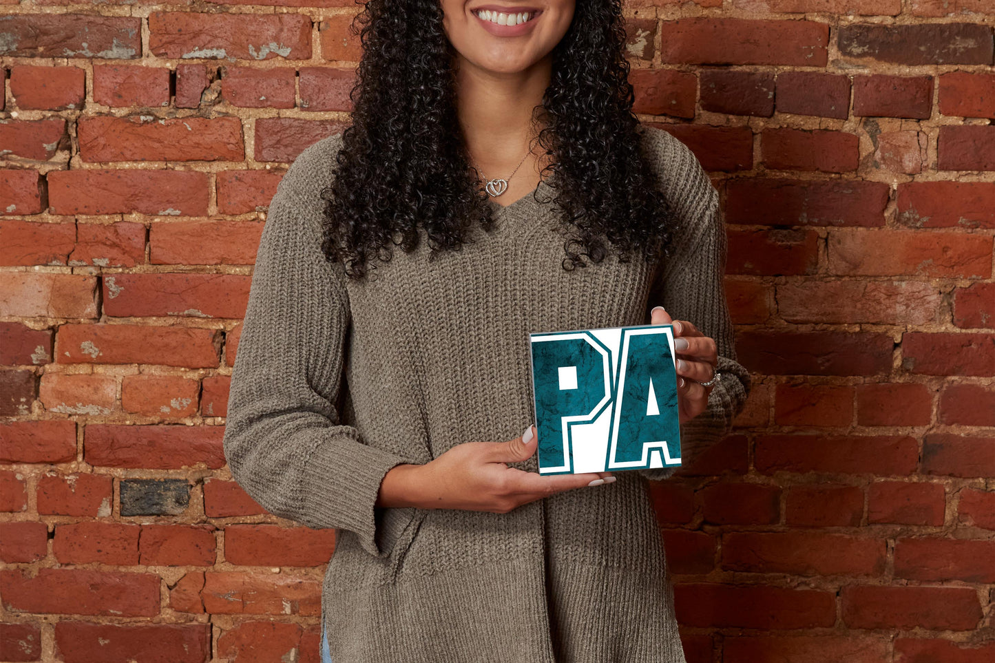 Modern Minimalist Pennsylvania White Initials | Wood Block | Eaches | Min 4