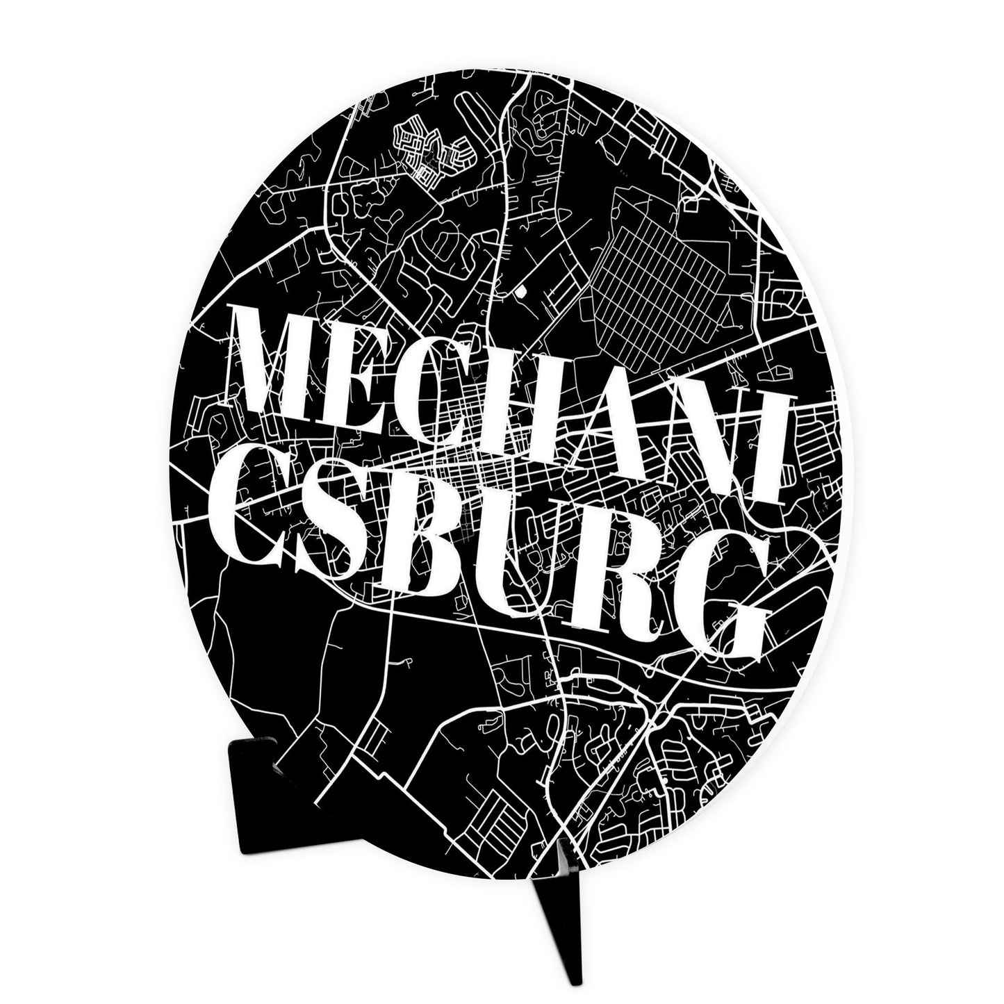 Minimalistic B&W Pennsylvania Mechanicsburg Map | Wood Sign | Eaches | Min 1