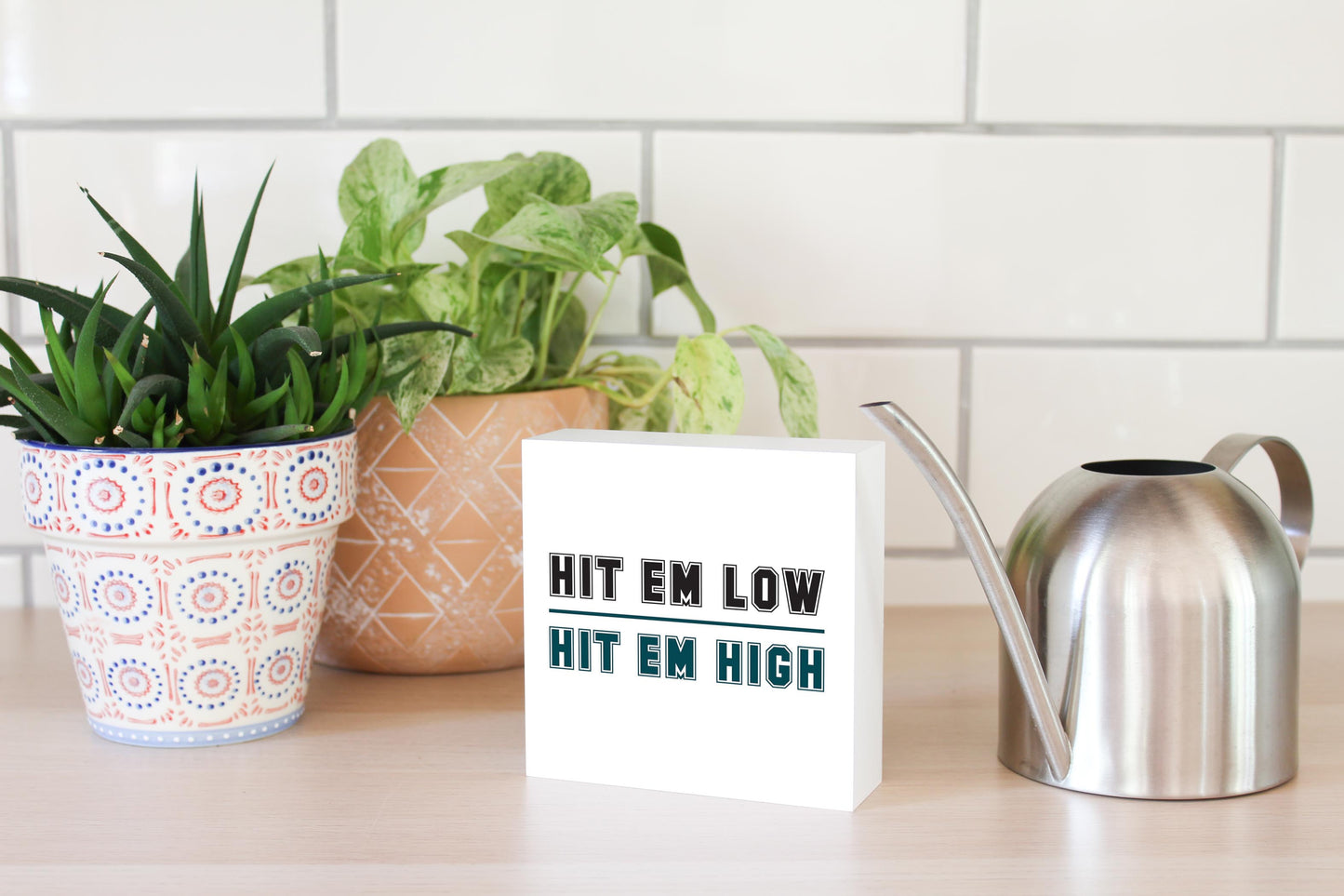 Modern Minimalist Pennsylvania Hit Em High | Wood Block | Eaches | Min 4
