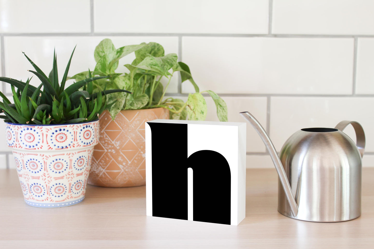 Fun Chunky Monogram H | Wood Block | Eaches | Min 4