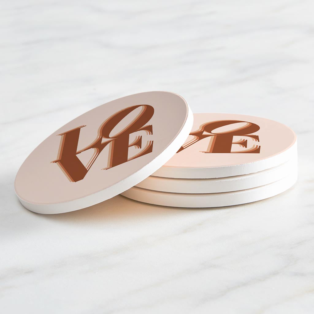 Modern Minimalist Pennsylvania Love Light | Absorbent Coasters | Set of 4 | Min 2