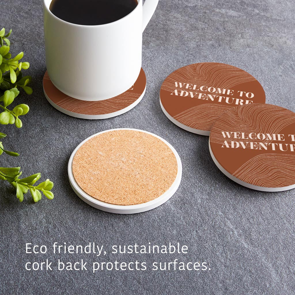 Modern Minimalist Pennsylvania Adventure Quip | Absorbent Coasters | Set of 4 | Min 2