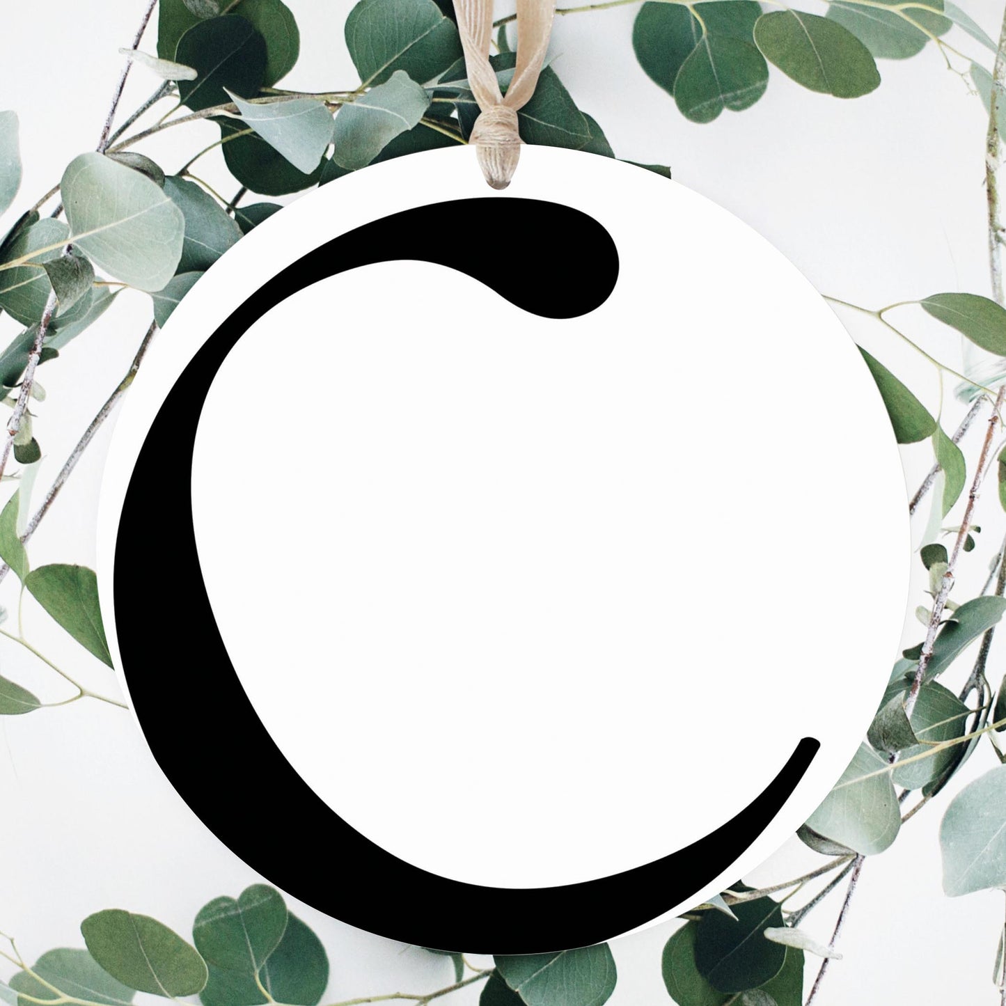 Minimalist Monogram C | Wood Ornament | Eaches | Min 1