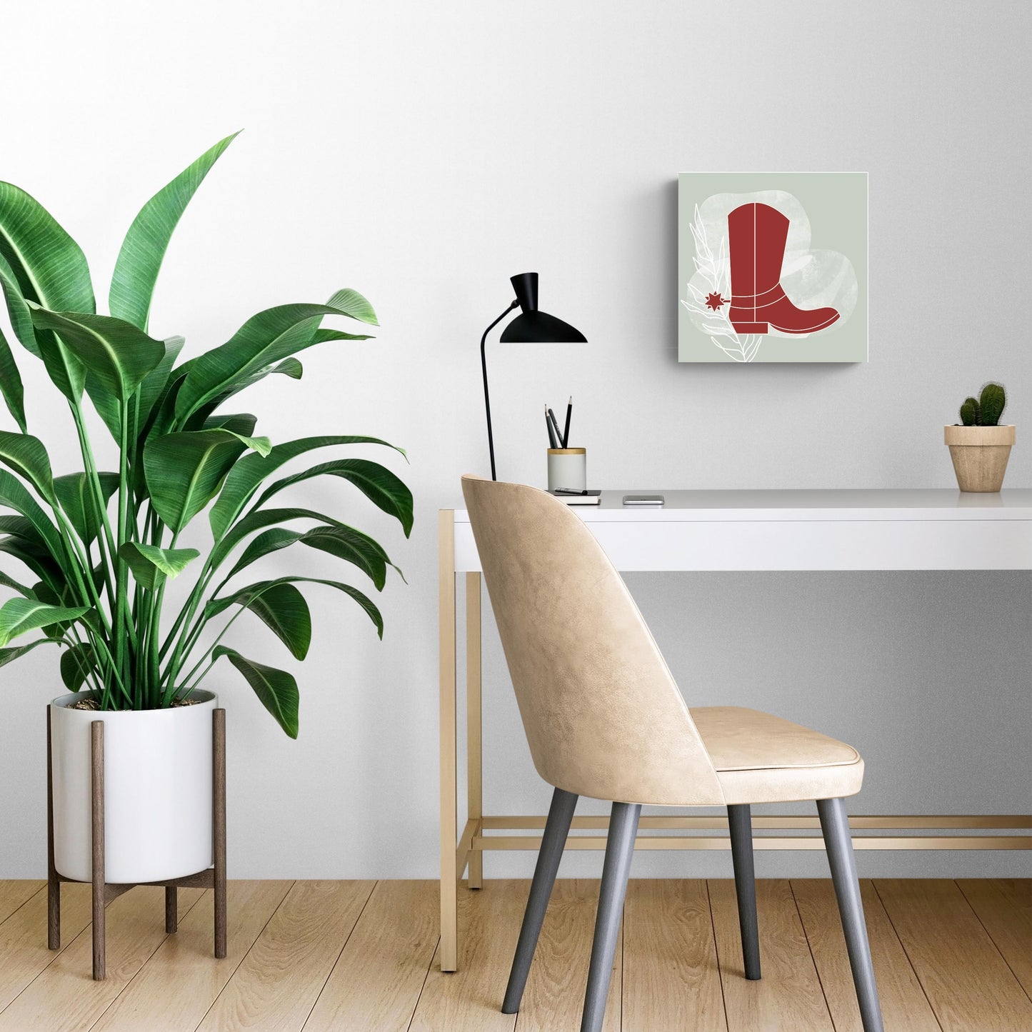 Modern Minimalist Oklahoma Boot | Wood Sign | Eaches | Min 2