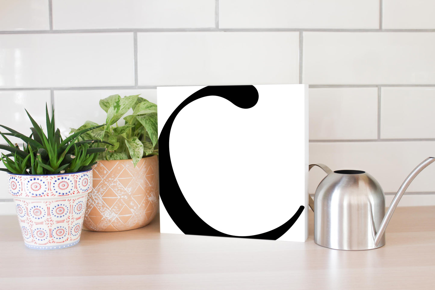 Minimal Monogram C | Wood Block | Eaches | Min 2