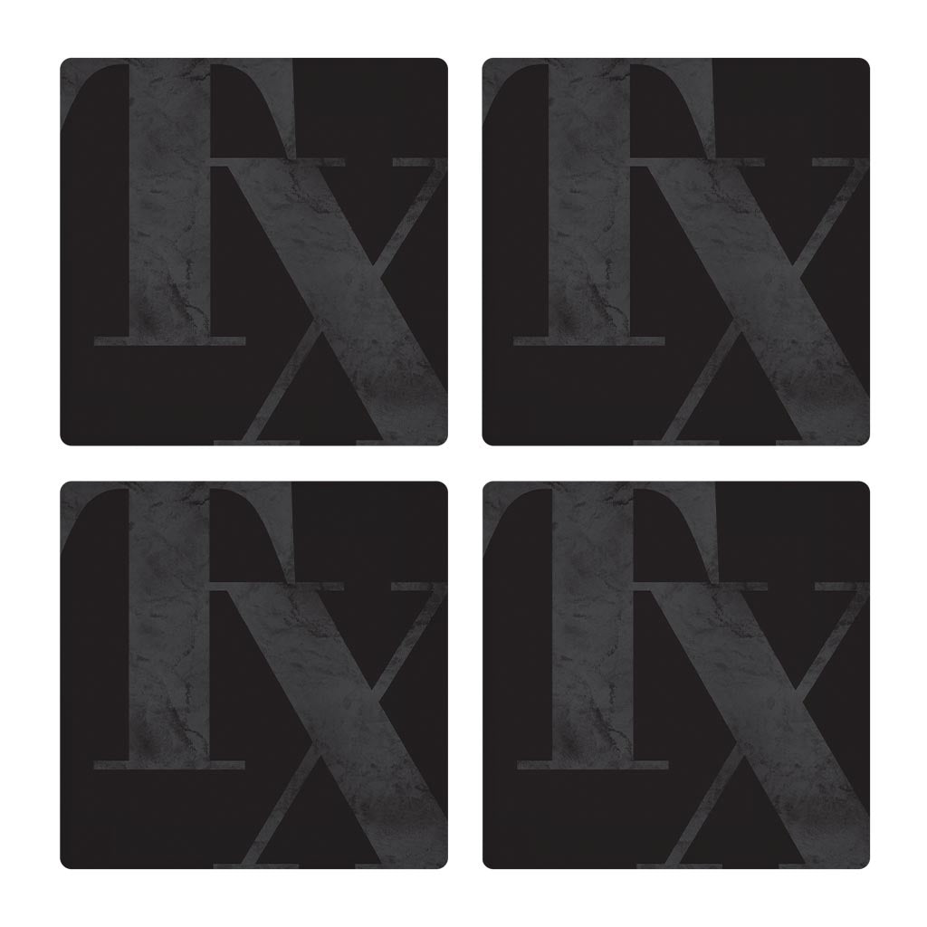 Modern Black Texas Initials | Absorbent Coasters | Set of 4 | Min 2