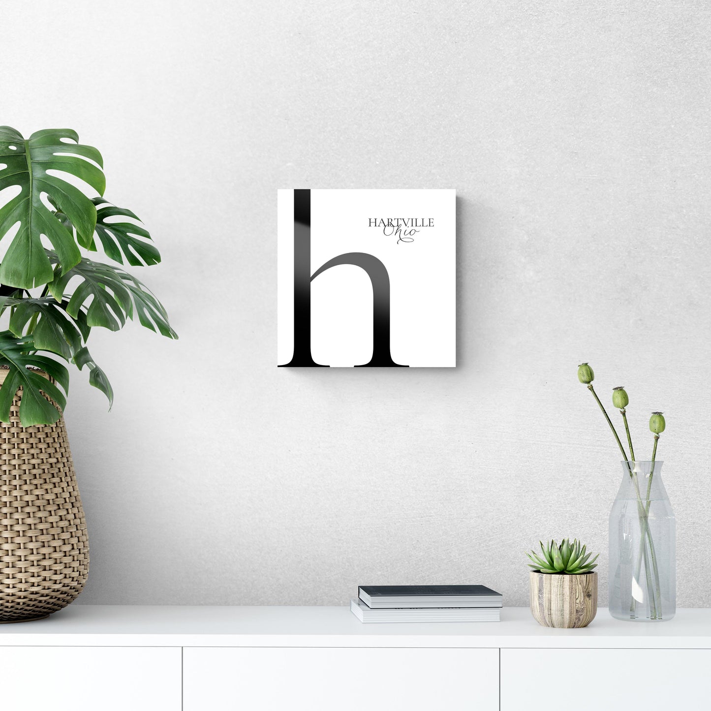 Hartville Oh Minimal Monogram | Hi-Def Glass Art | Eaches | Min 1