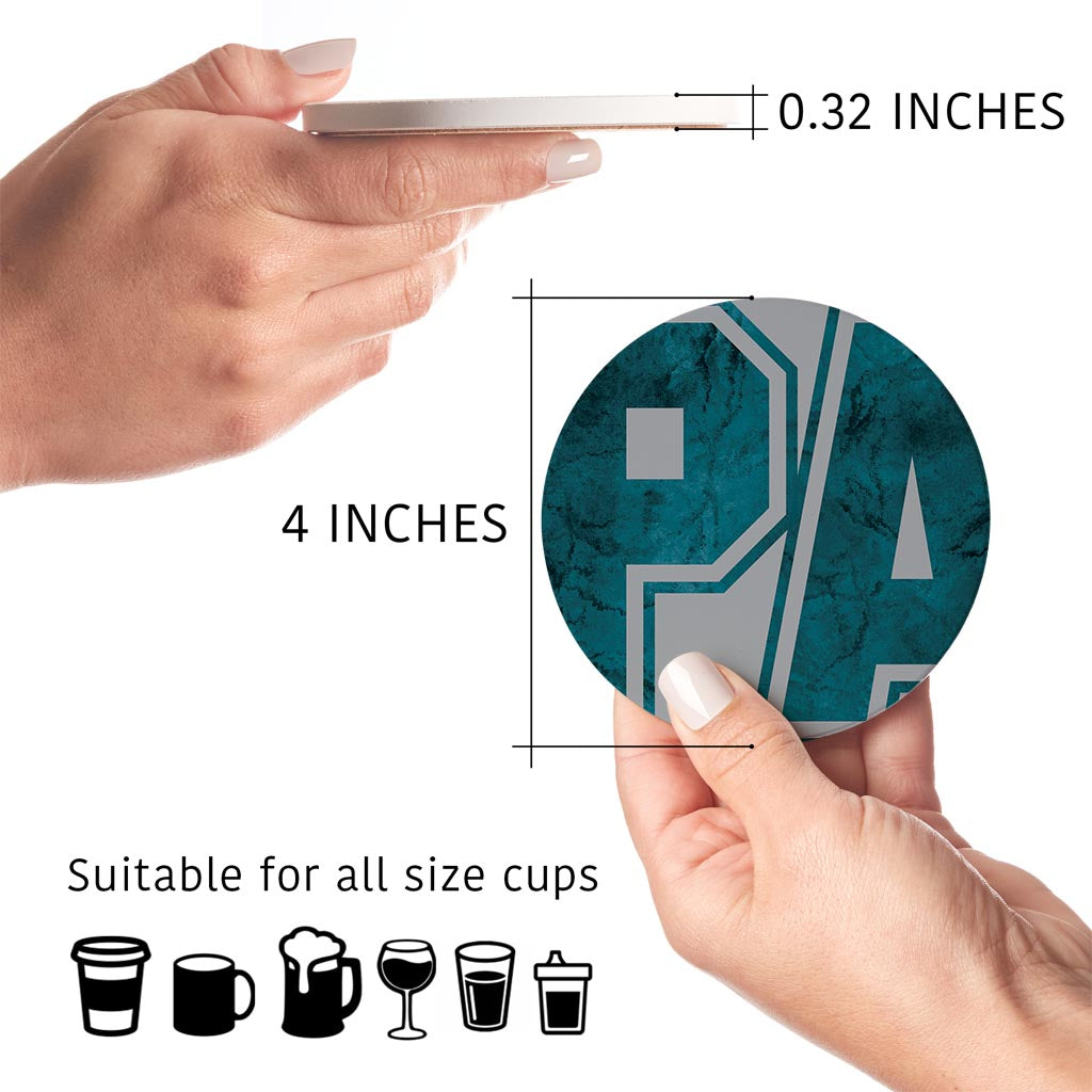 Modern Minimalist Pennsylvania Grey Initials | Absorbent Coasters | Set of 4 | Min 2