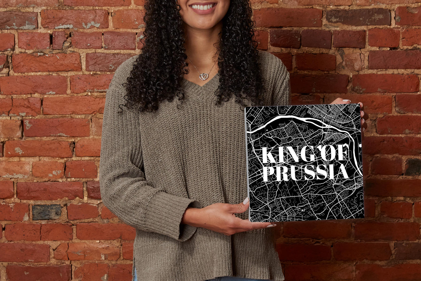 Minimalistic B&W Pennsylvania King Of Prussia Map | Wood Block | Eaches | Min 2