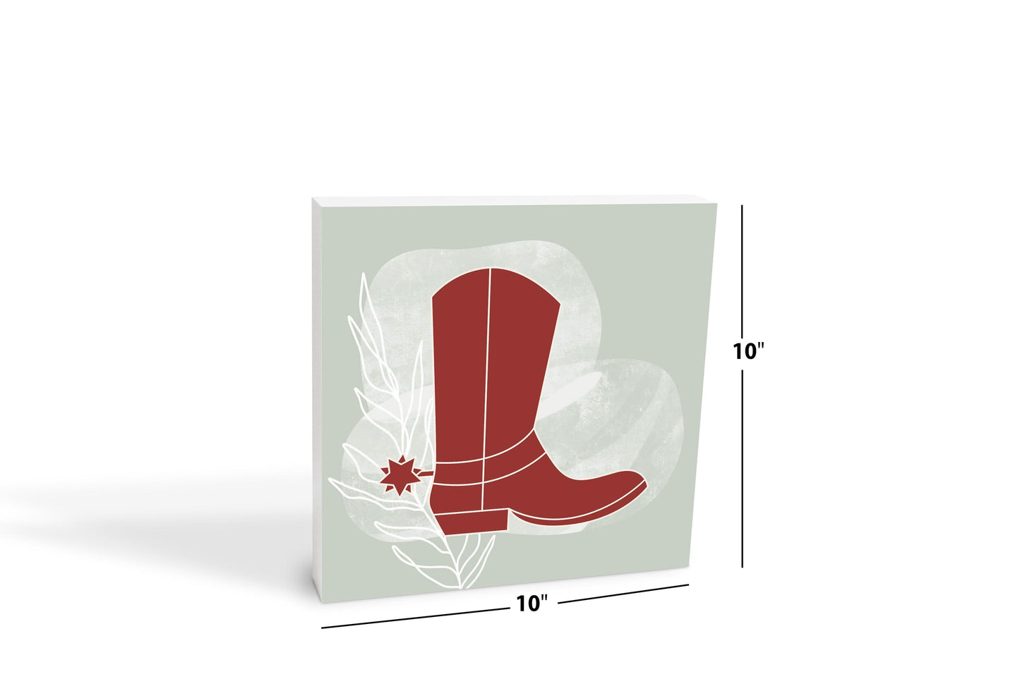 Modern Minimalist Oklahoma Boot | Wood Block | Eaches | Min 2