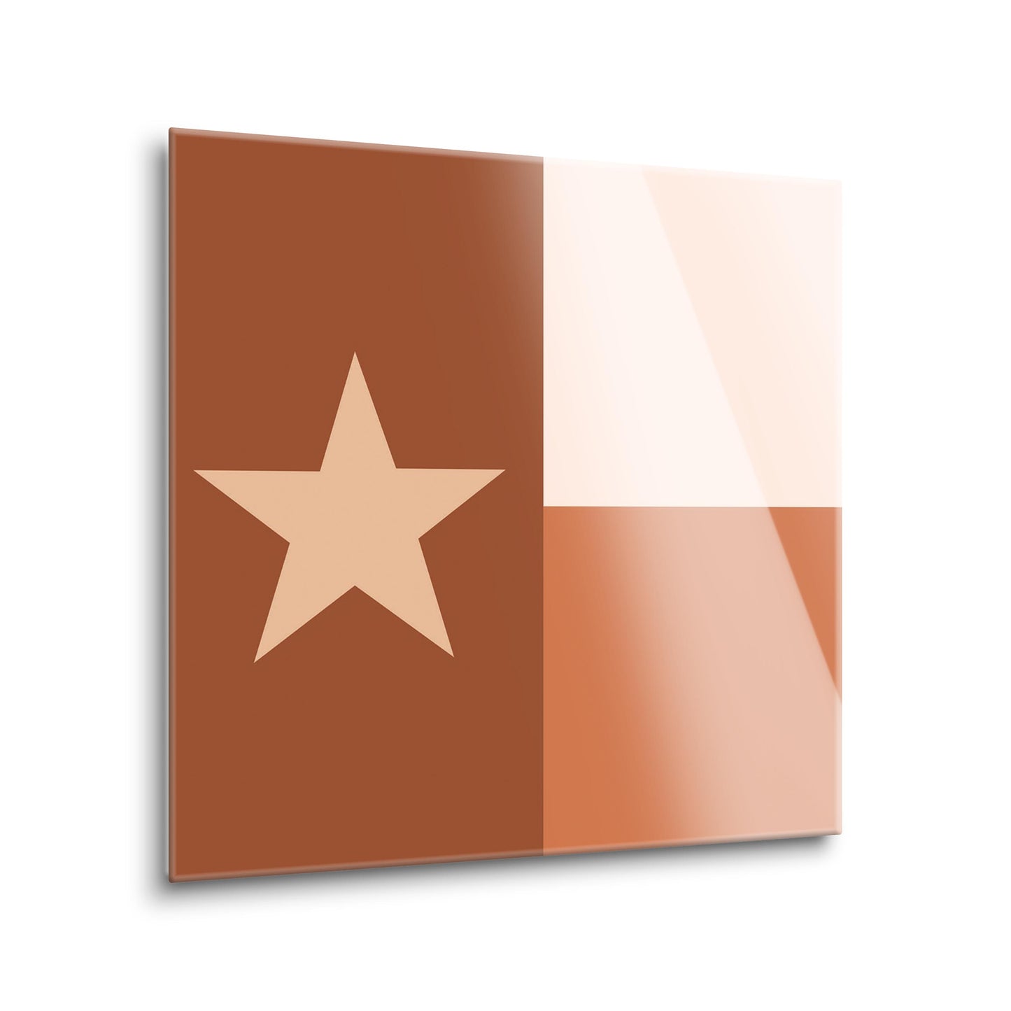 Modern Minimalist Texas State Flag | Hi-Def Glass Art | Eaches | Min 2