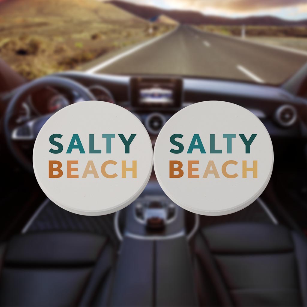 Salty Beach| Absorbent Car Coasters | Set of 2 | Min 4