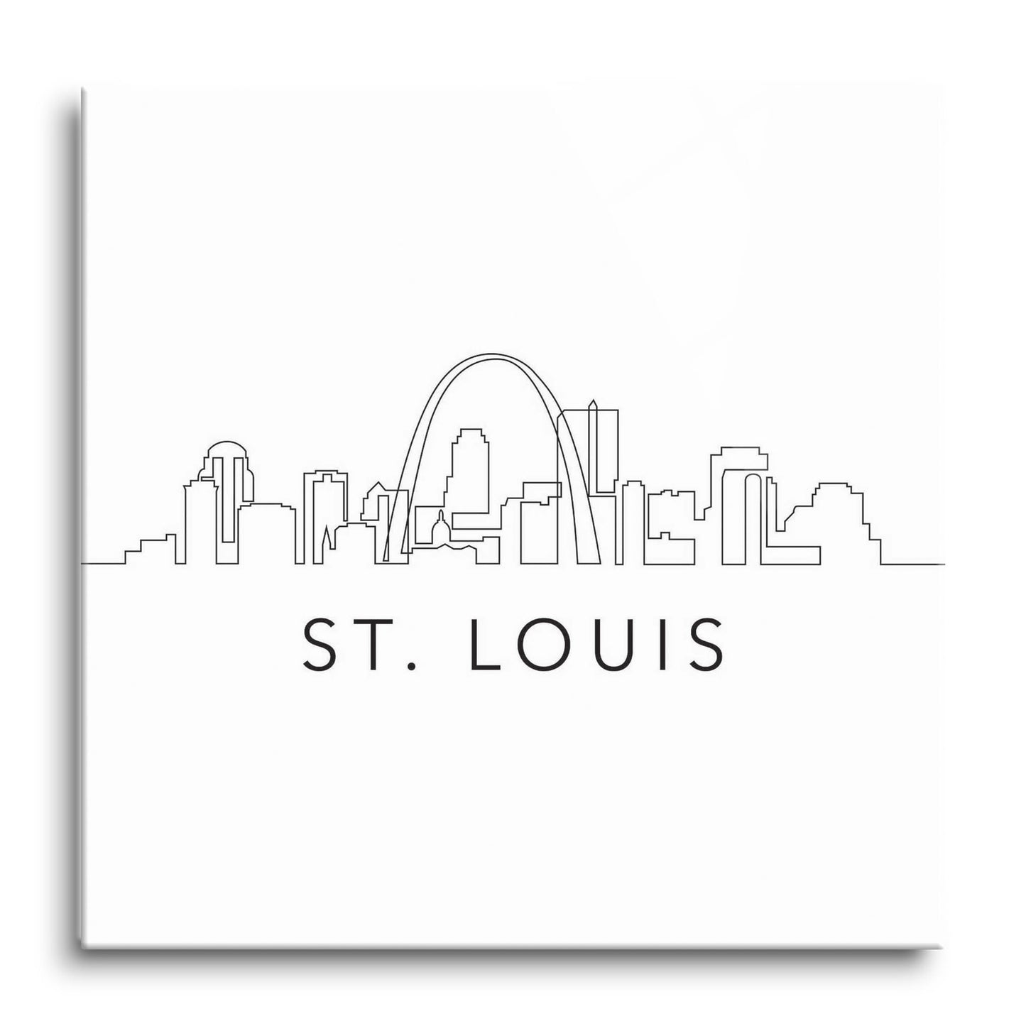 Minimalist B&W Missouri St Louis Skyline | Hi-Def Glass Art | Eaches | Min 1