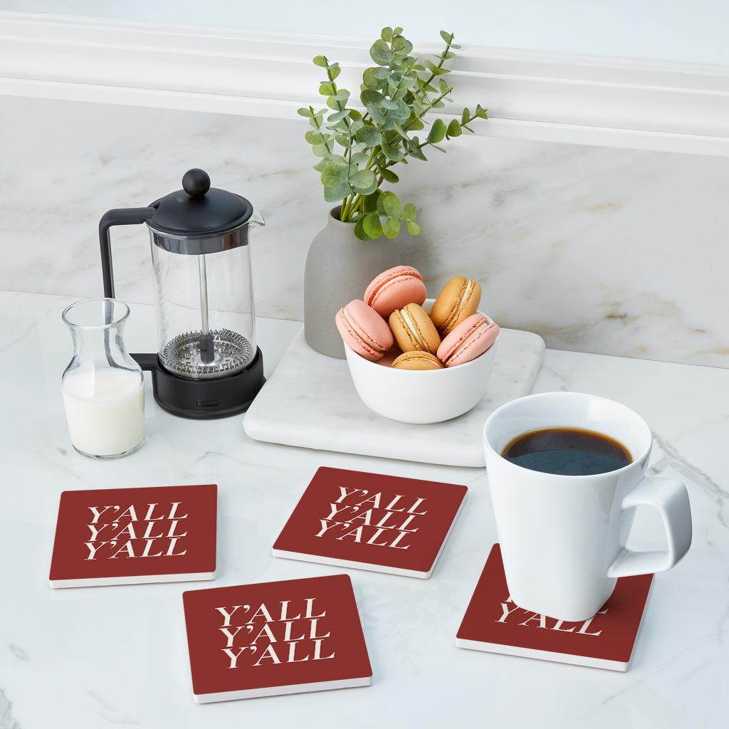 Modern Minimalist Oklahoma Yall | Absorbent Coasters | Set of 4 | Min 2